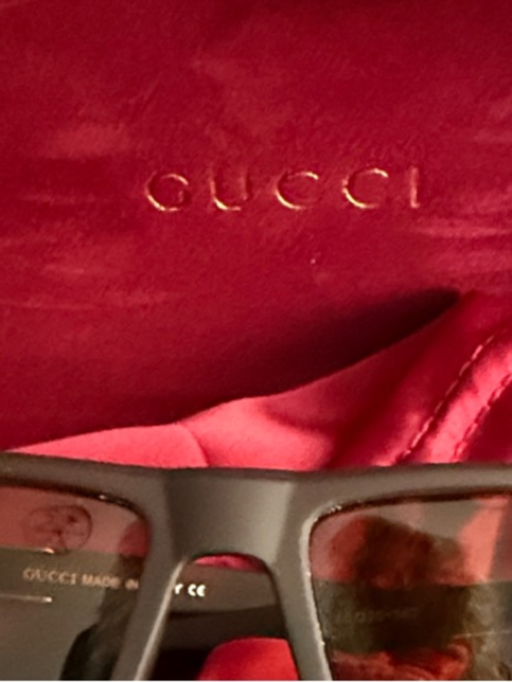 Gucci Matte Black Frame Sunglasses with Brown Lenses